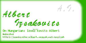 albert izsakovits business card